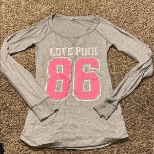 Love pink fitted long sleeve